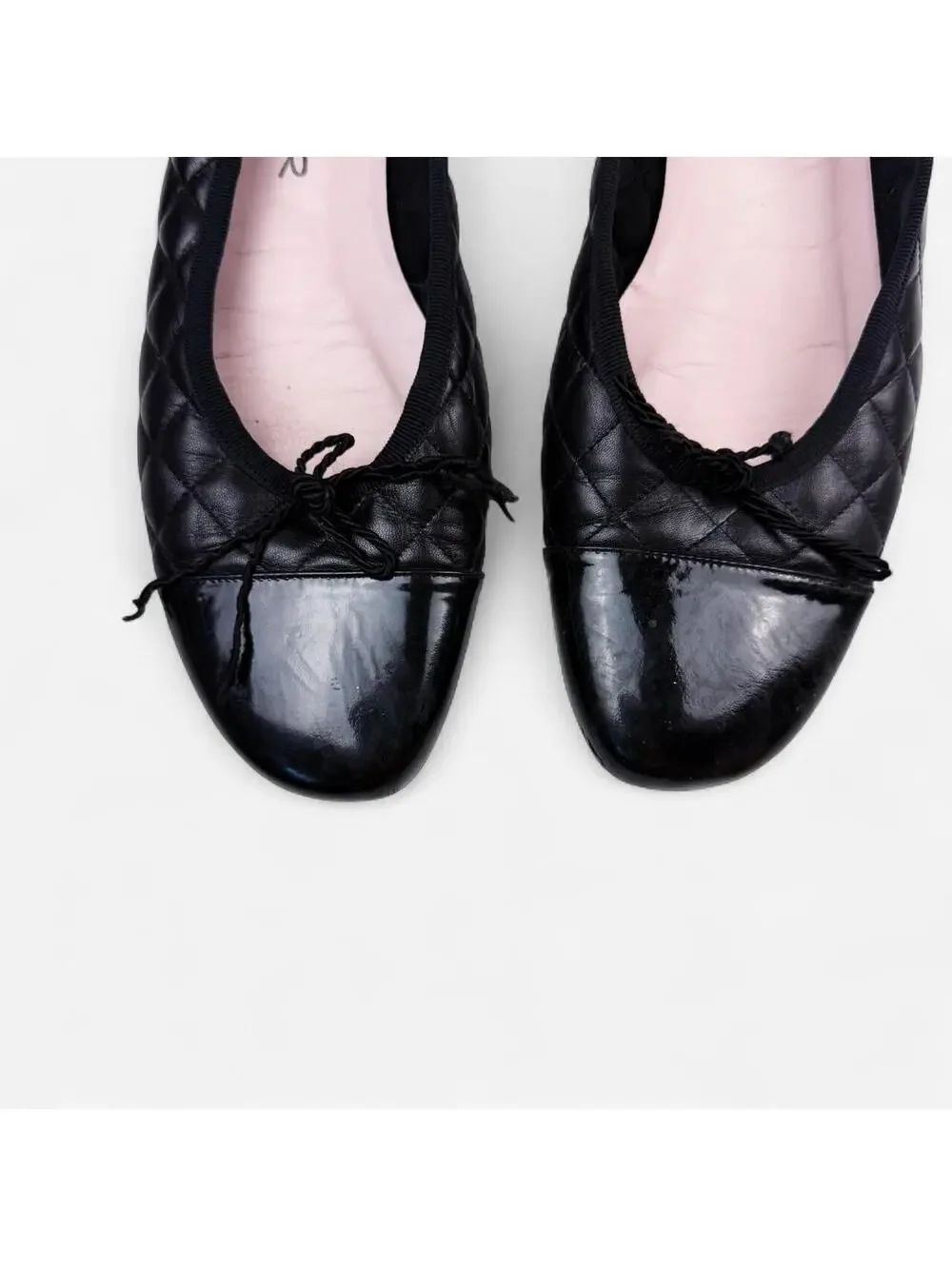 Paul Mayer Attitudes Quilted Cap Toe Bow Ballet Flats in Black